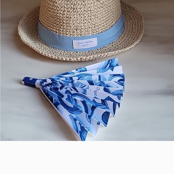 Dolce Gabbana Straw Hat with Blue Band - Picture 2 of 7